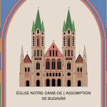 illustration colorée de l'église notre-dame-de-l'assomption de budavár