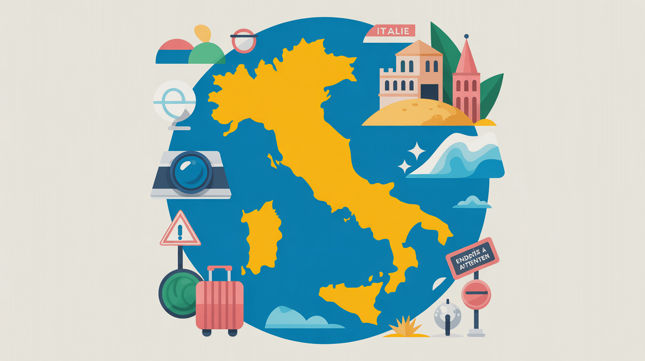 endroit à éviter en Italie carte vigilance