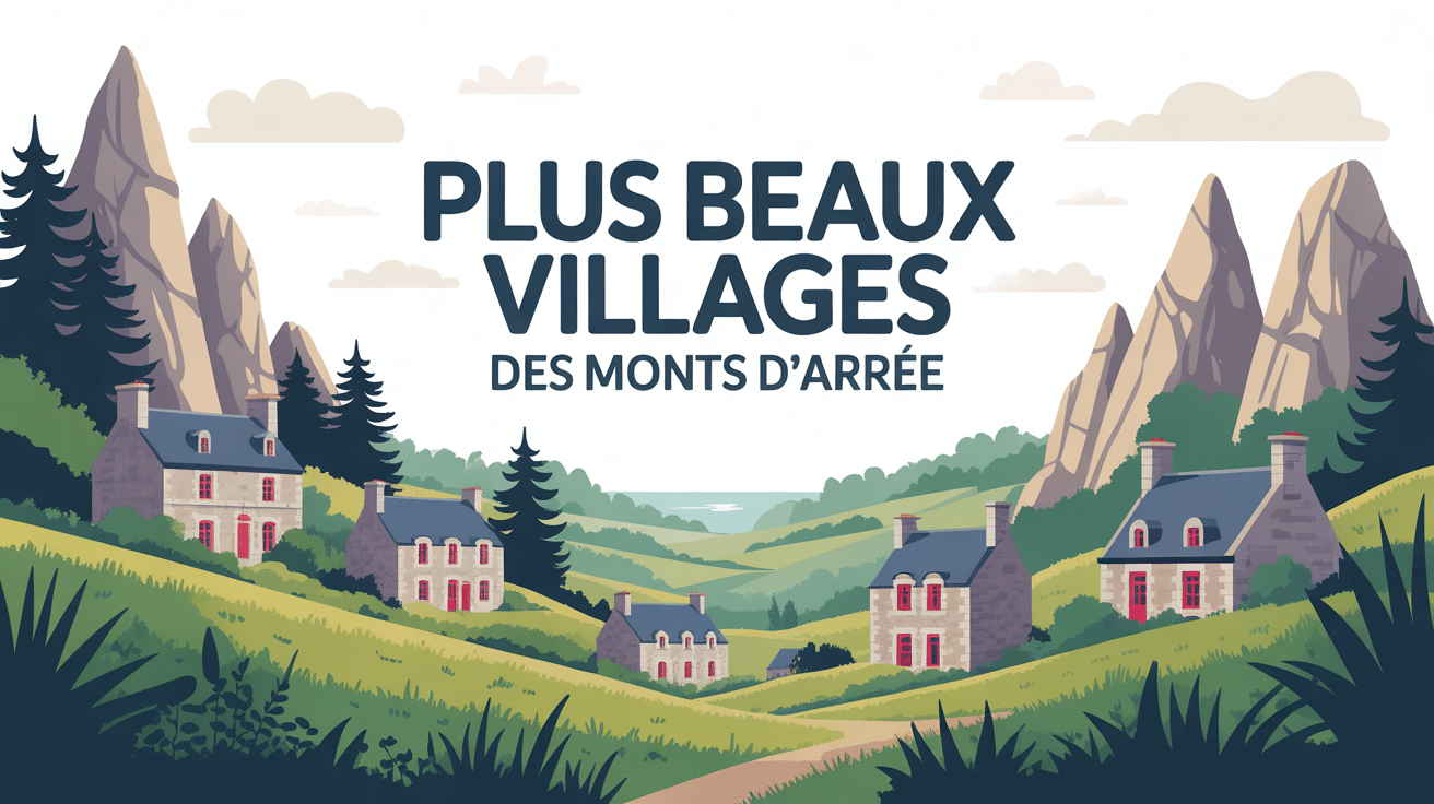 Illustration vectorielle les plus beaux villages des monts d'Arrée