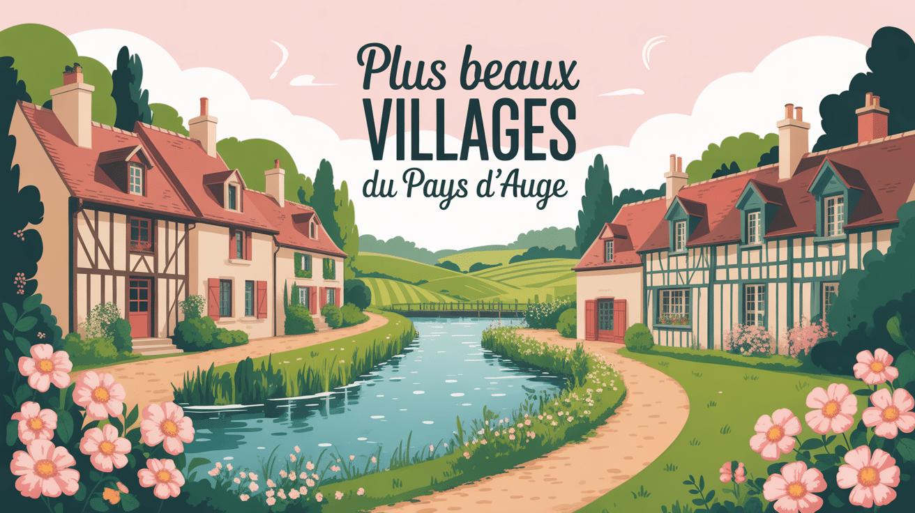 Paysage illustré des plus beaux villages du Pays d'Auge
