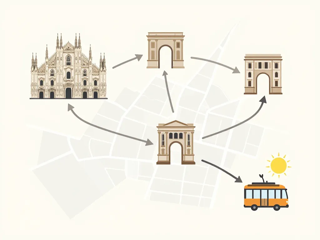 milan visite 1 jour schéma des sites