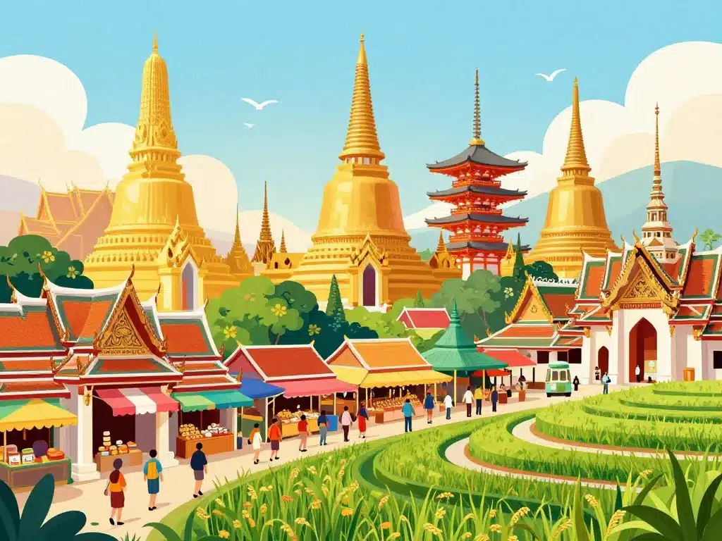 Temples et paysages emblématiques pays d'Asie top 7