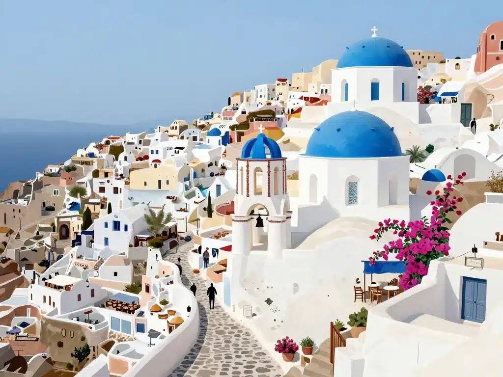 santorini pyrgos village ambiance charme authentique