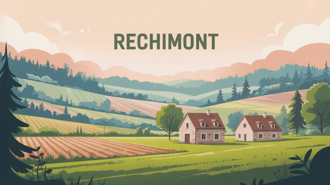 paysage rural de rechimont vue vallonnée