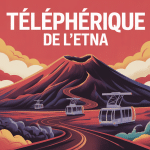 illustration téléphérique etna volcan sicilien
