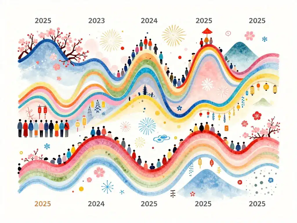 vacances scolaires japon 2025 graphique affluence touristiques