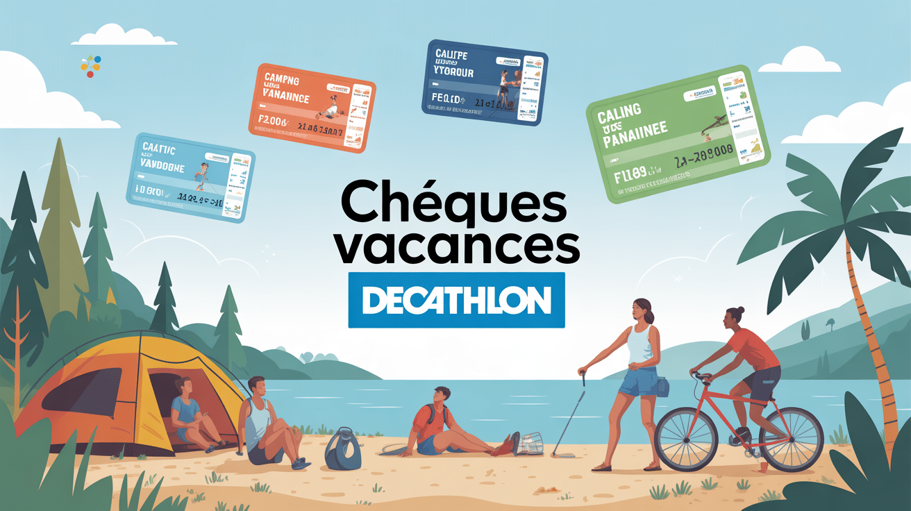 Illustration chèque vacances Decathlon activités sport et loisirs