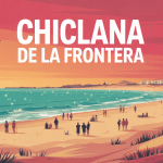 Vue stylisée de Chiclana de la Frontera plages océan centre