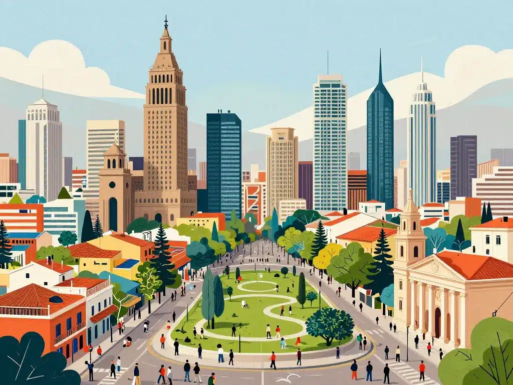 mosaïque quartiers chilean santiago