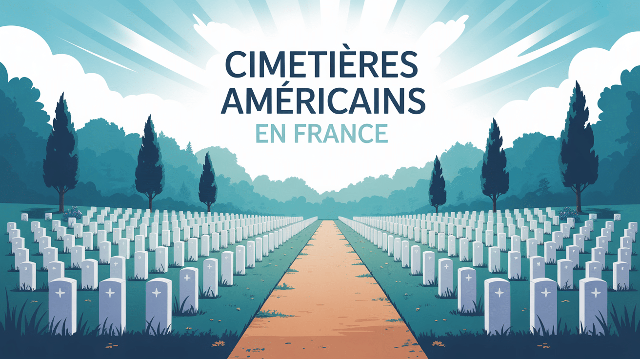 Illustration cimetierre americain France mémoire