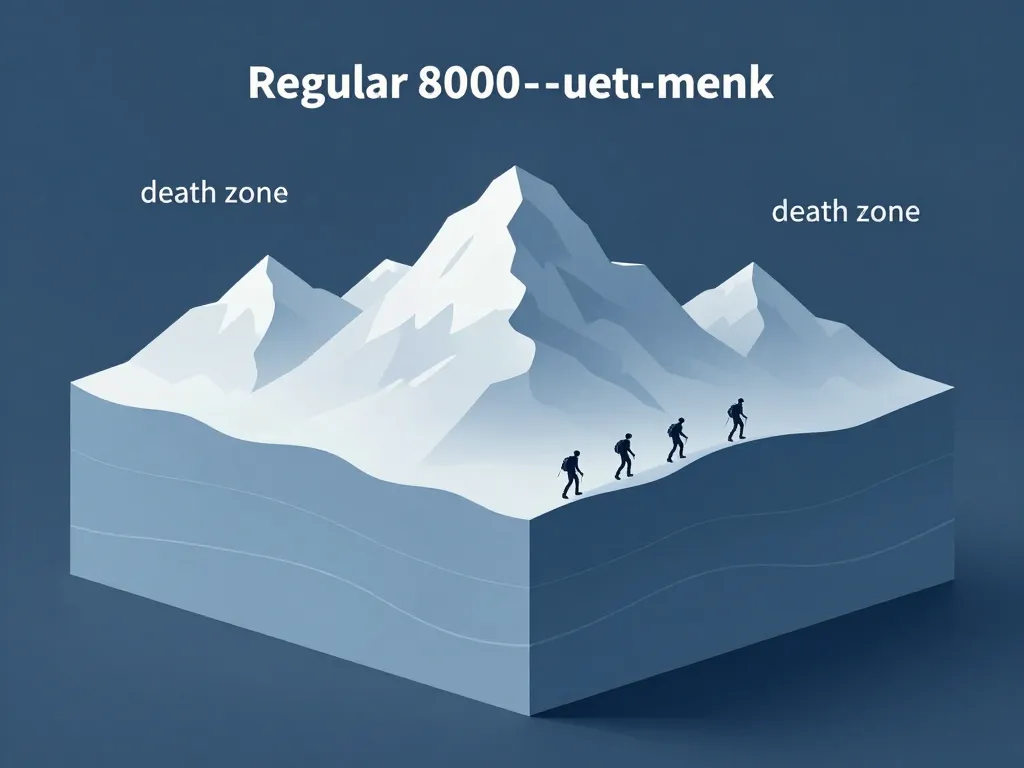 Diagramme concept sommets de plus de huit mille mètres zone de la mort