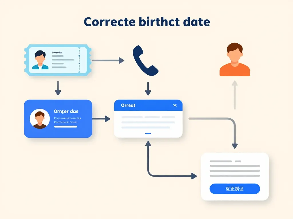 erreur date de naissance billet d'avion diagramme correction étape par étape