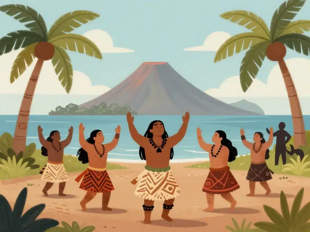 Scène locale danse tradition rapanui Isla de Pascua