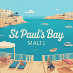 malta st paul's bay illustration ambiance balnéaire quartiers