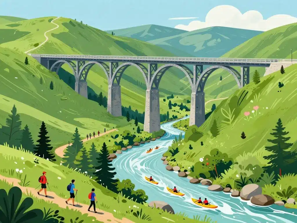 viaduc de rouzat et activités nature sioule