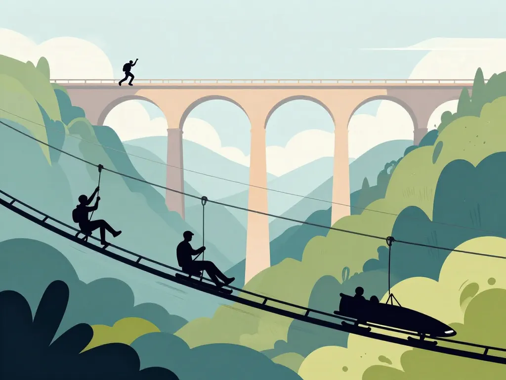 Viaduc de Souleuvre saut élastique tyrolienne luge