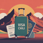 illustration visa chili valise passeport andes