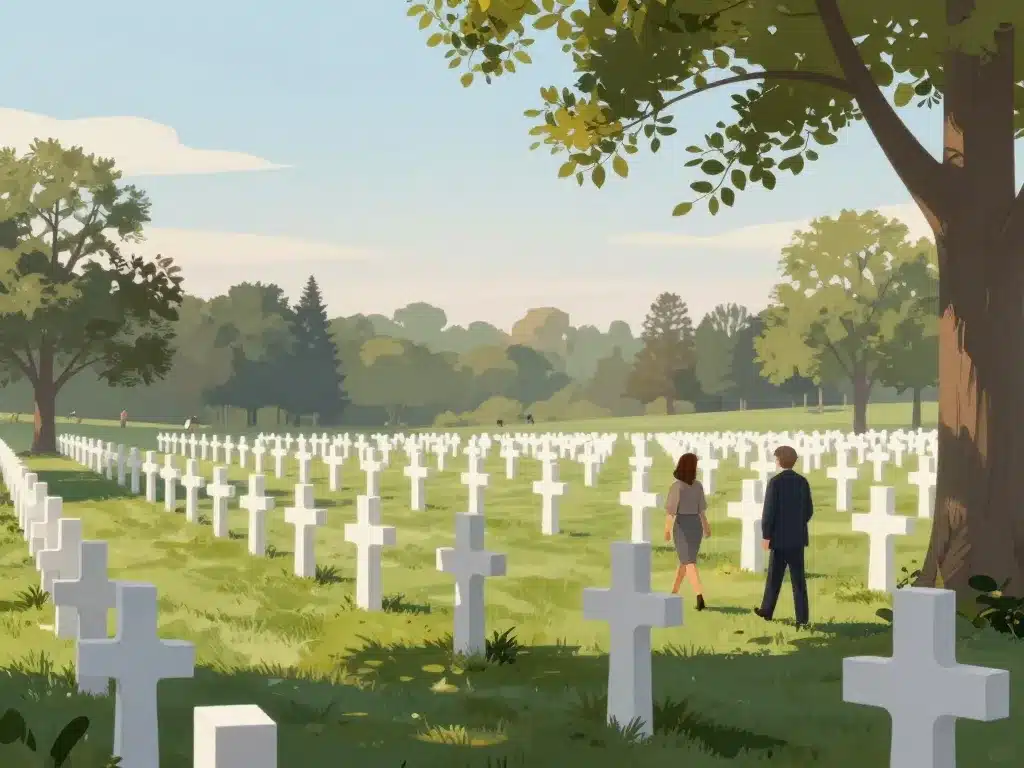 Visiteurs cimetiere americain France