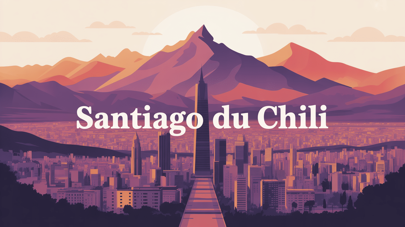 Illustration urbaine Santiago capitale Chili