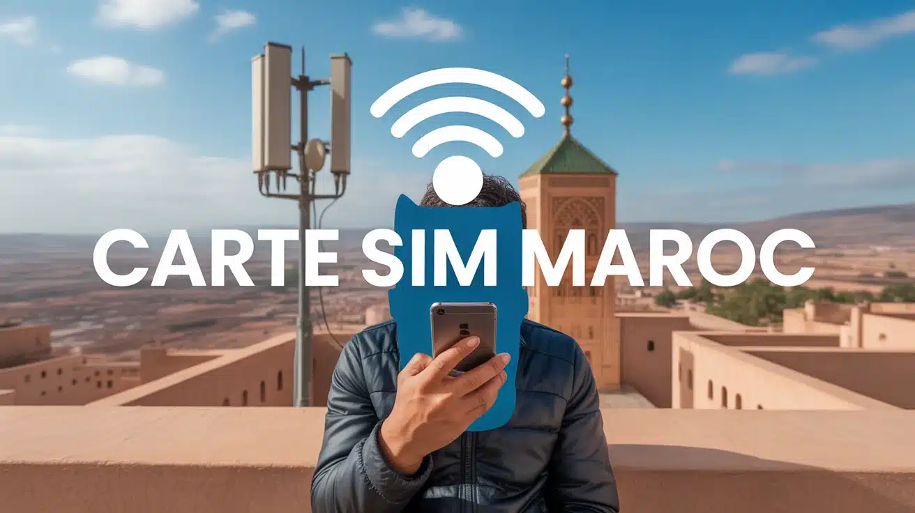 voyageur utilisant carte SIM Maroc sur smartphone