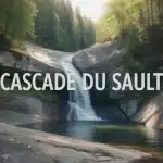 Cascade du Sault dans massif karstique avec forêt dense