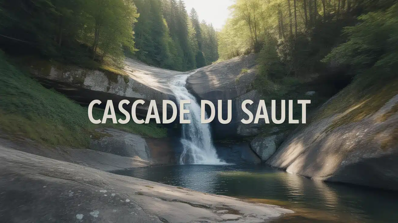Cascade du Sault dans massif karstique avec forêt dense