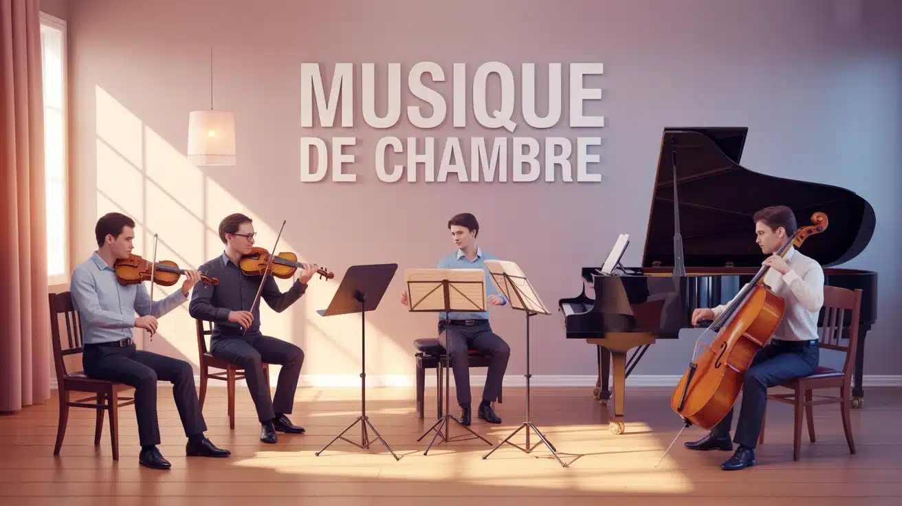 Illustration musique de chambre instruments classiques cercle