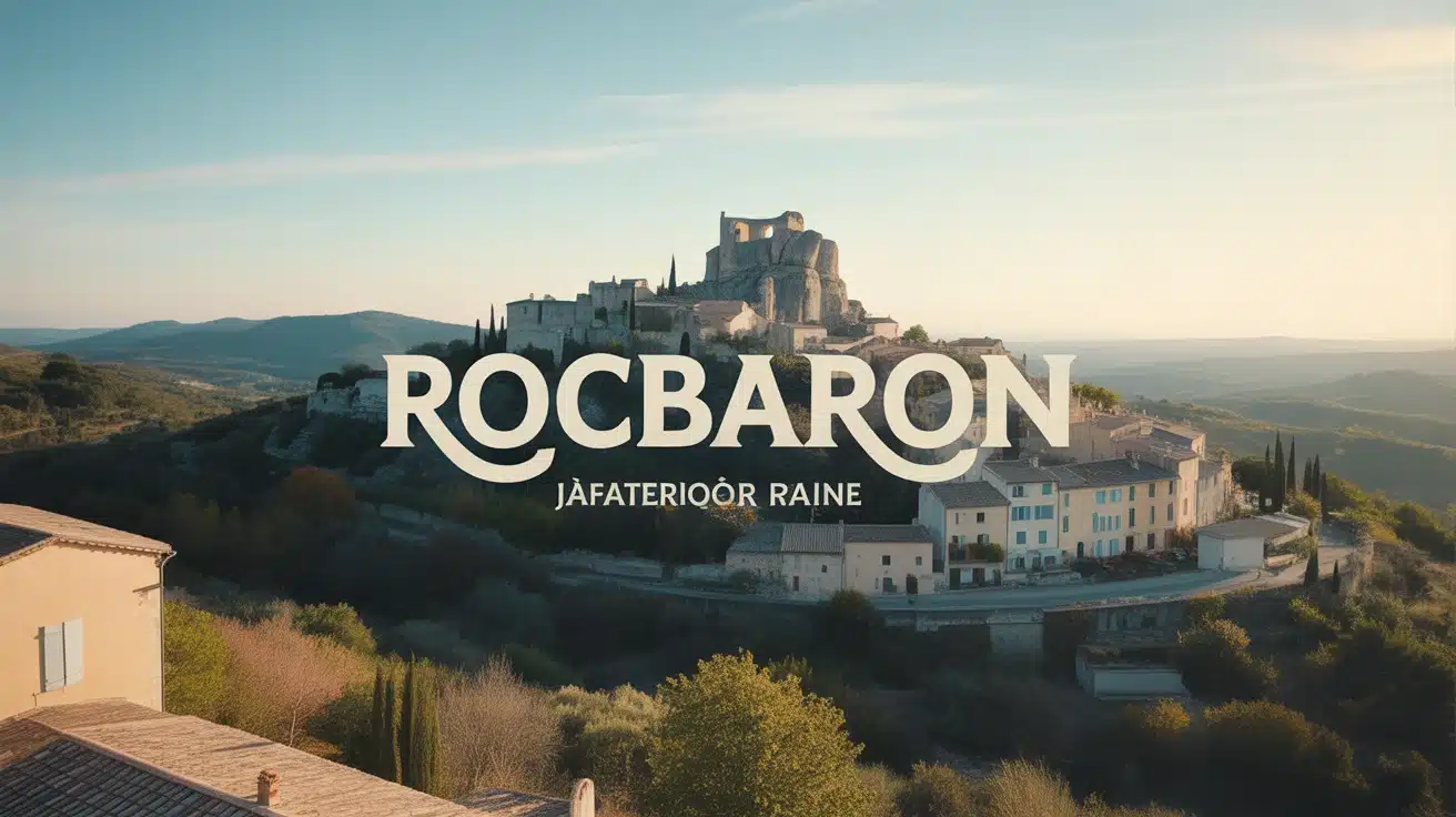 Illustration numérique de Rocbaron avec ciel étoilé et ruines médiévales