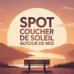 illustration spot coucher de soleil autour de moi paysage stylisé