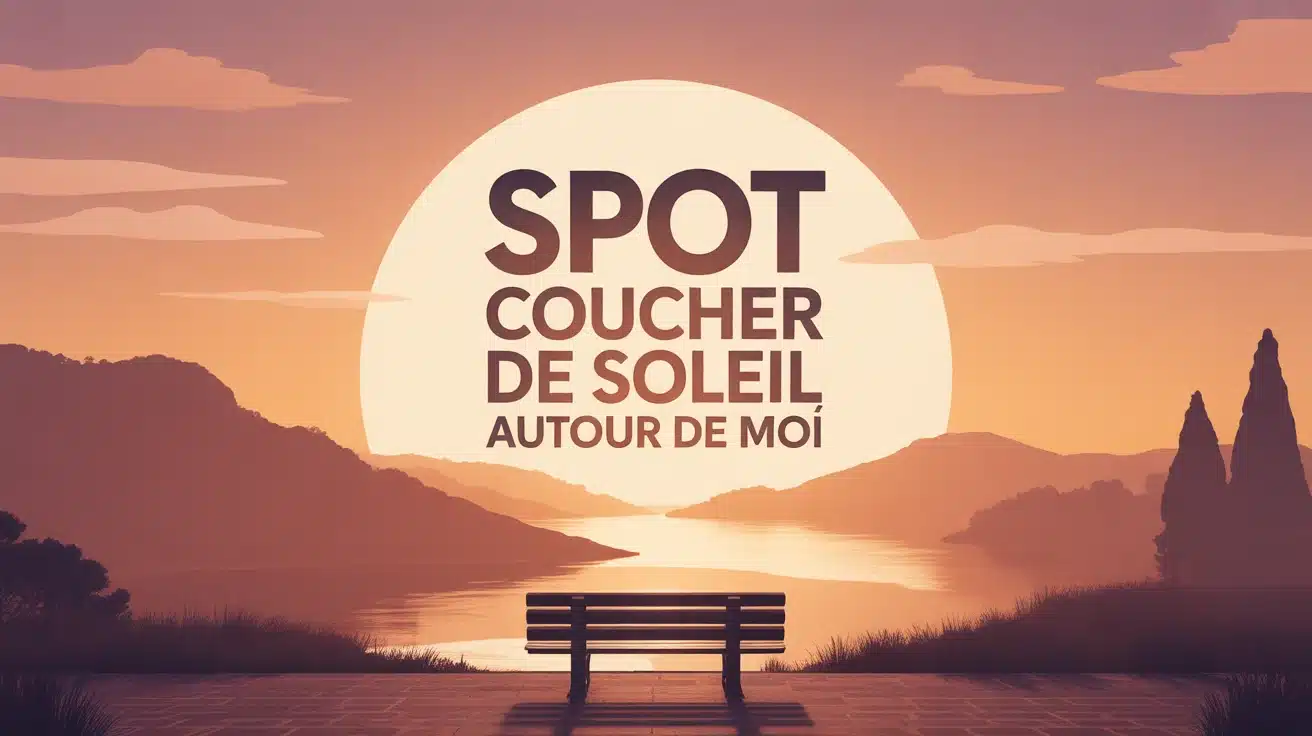 illustration spot coucher de soleil autour de moi paysage stylisé