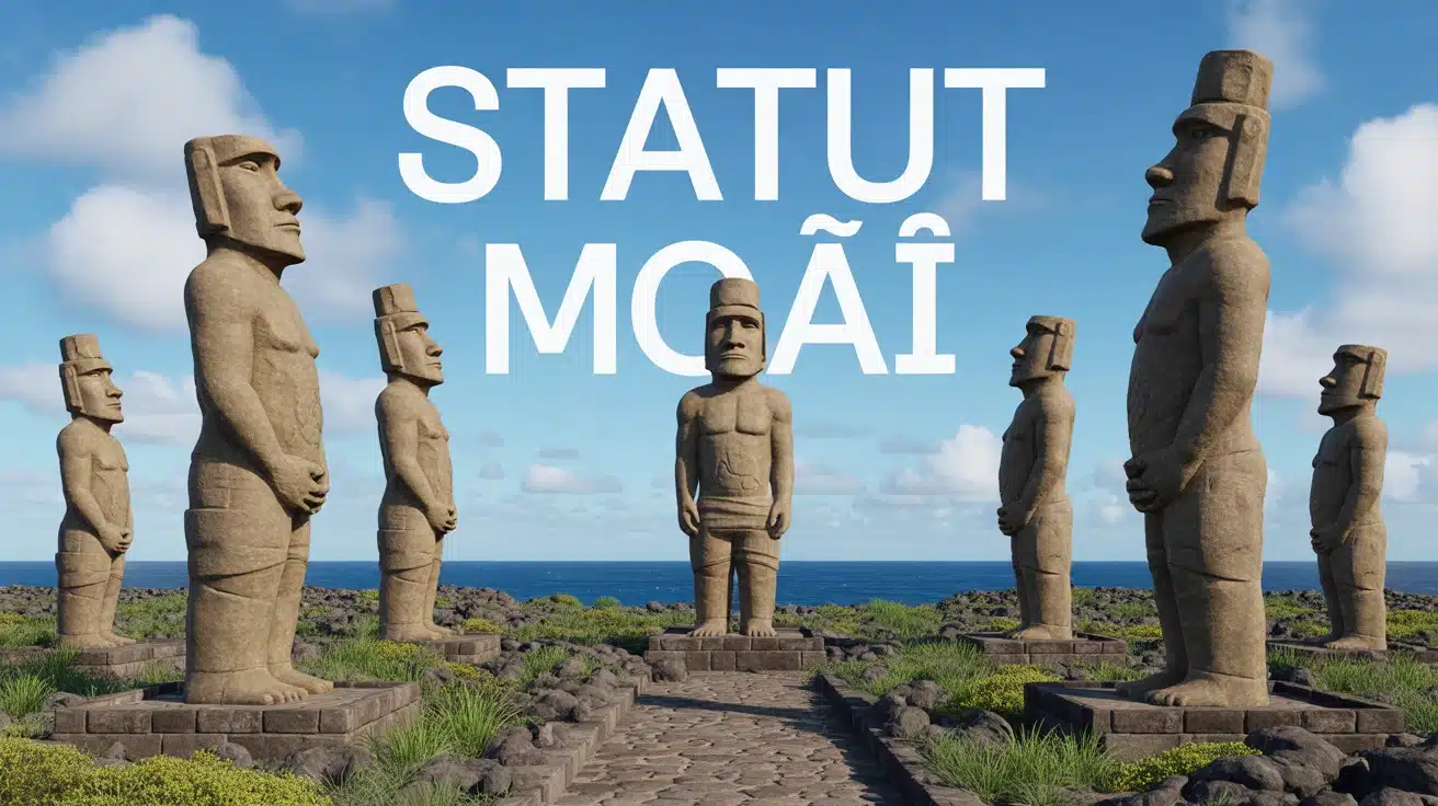 statut moaï géants face océan île de Pâques