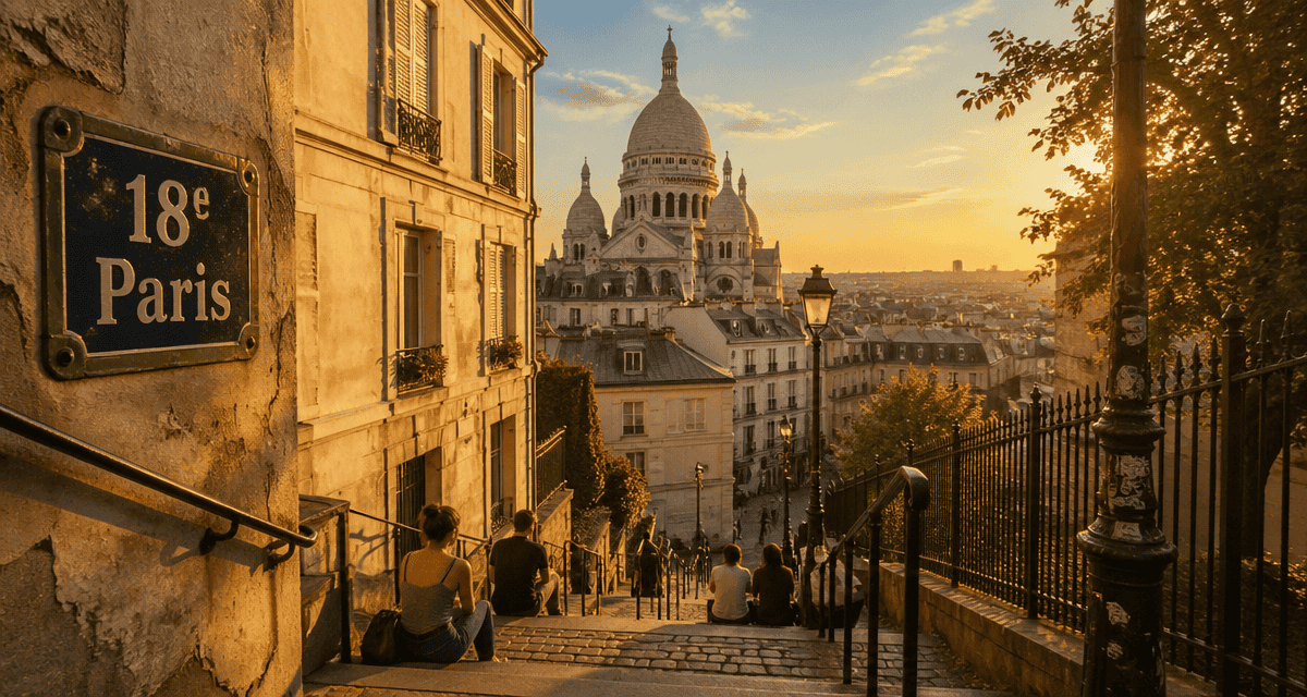 18e arrondissement de Paris vue Montmartre Sacré-Cœur