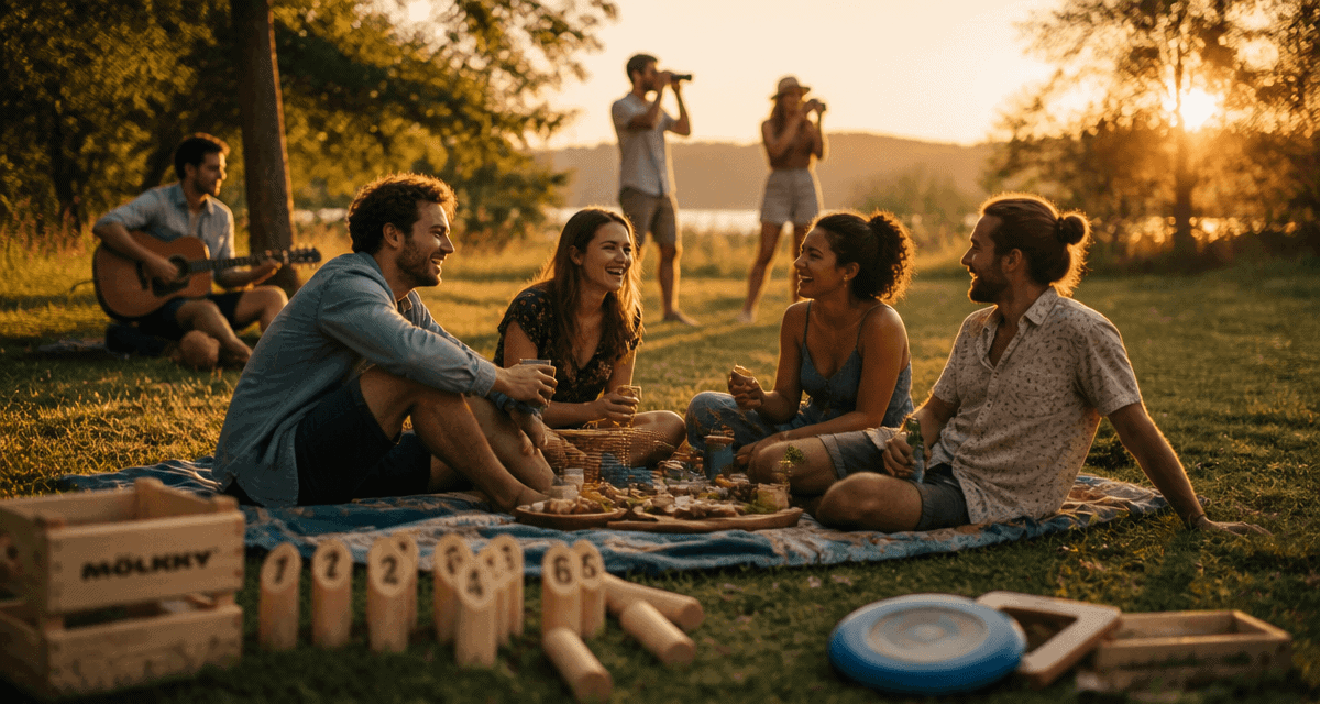 activités à faire entre amis dehors pique-nique et jeux