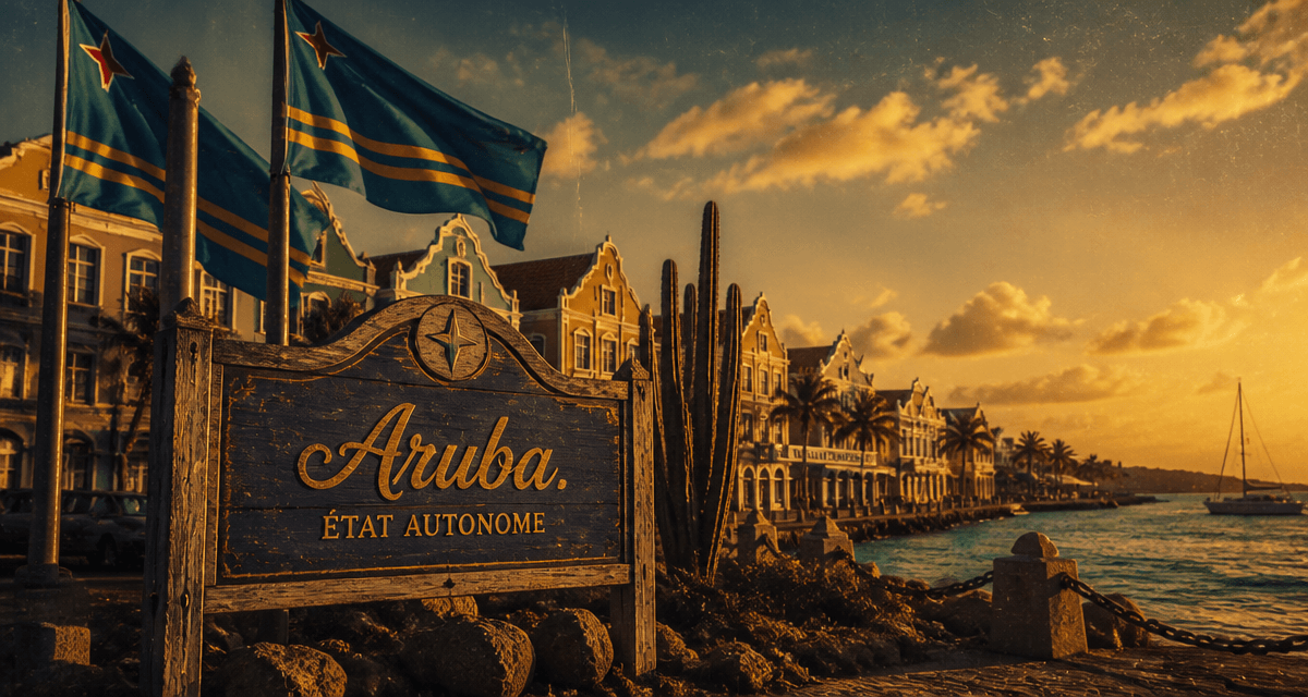 aruba pays port oranjestad coucher soleil