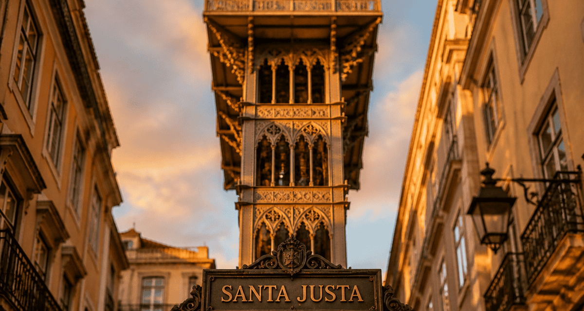 ascenseur de santa justa fer forgé lisbonne