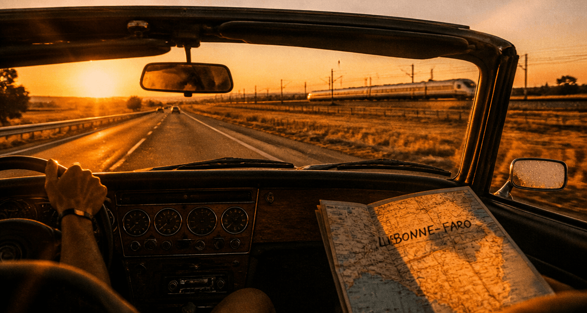 distance lisbonne faro voiture autoroute a2 coucher soleil