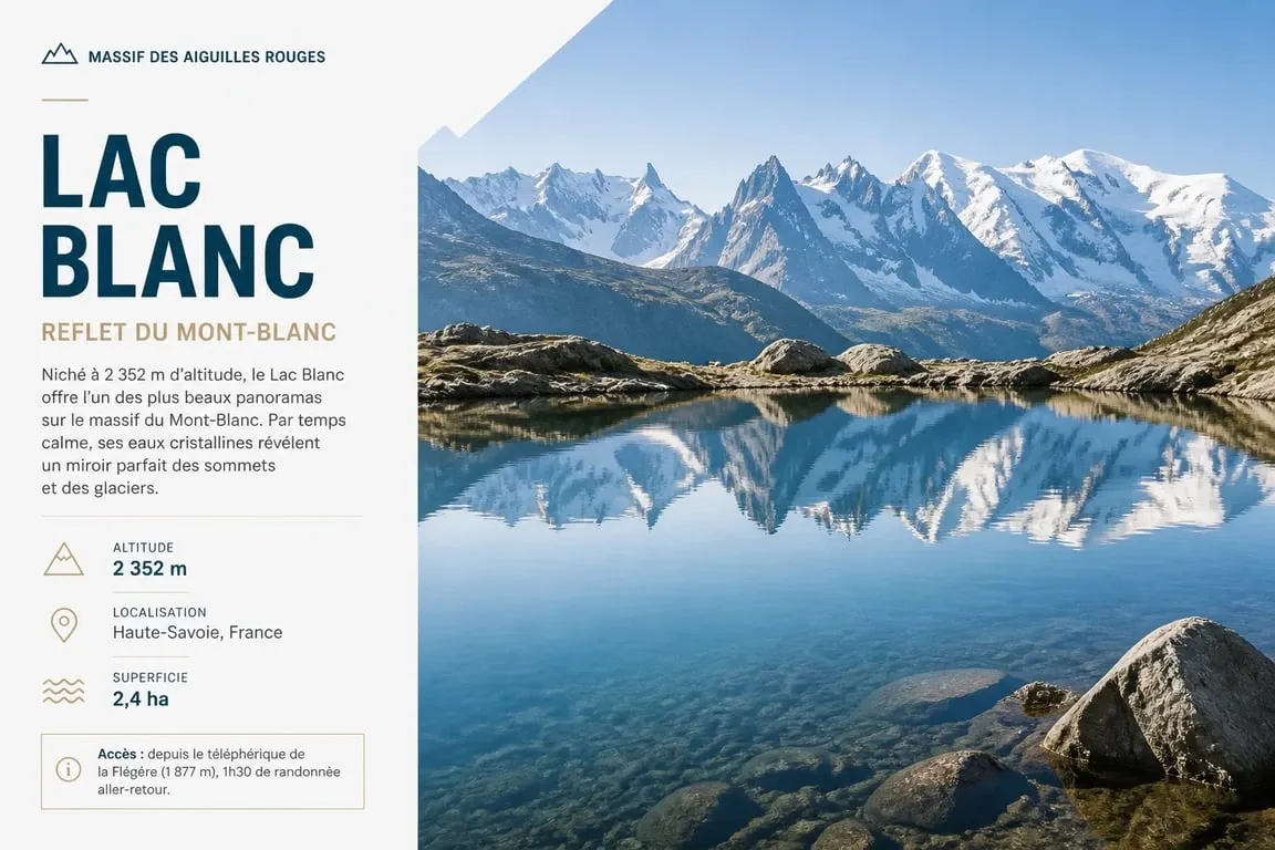 Randonnée au Lac Blanc avec vue sur le massif du Mont-Blanc
