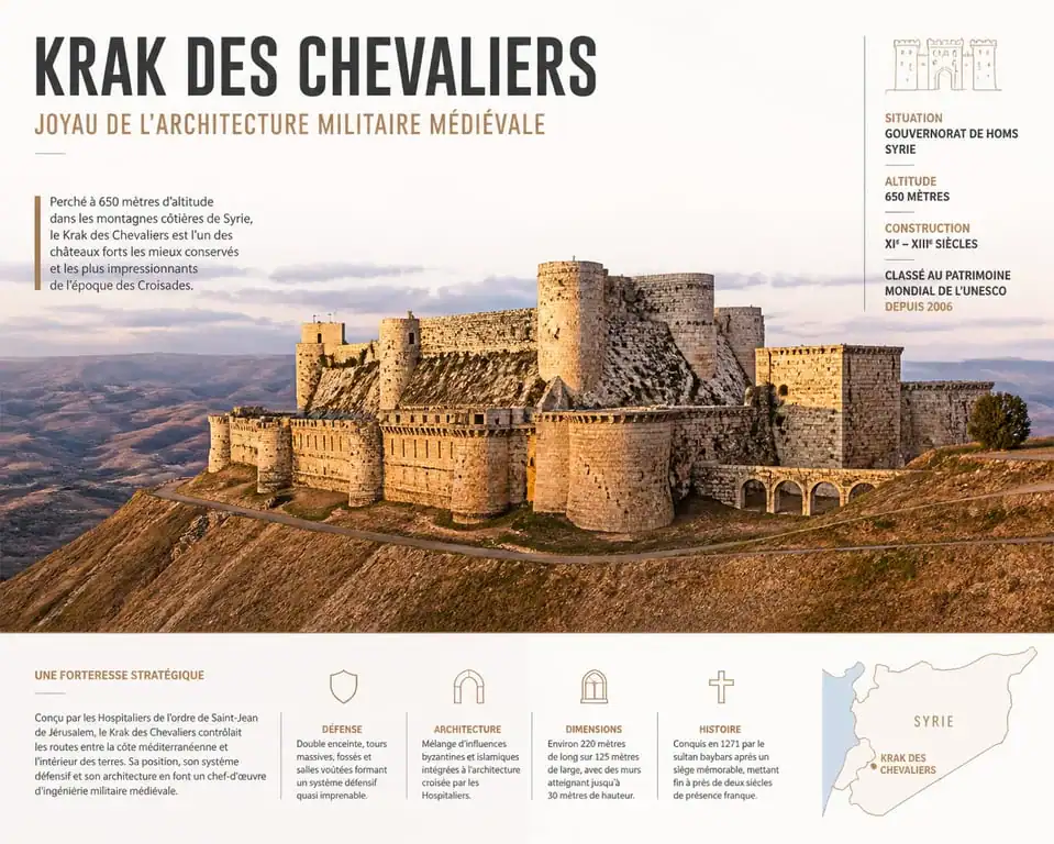 Krak des Chevaliers forteresse médiévale en Syrie