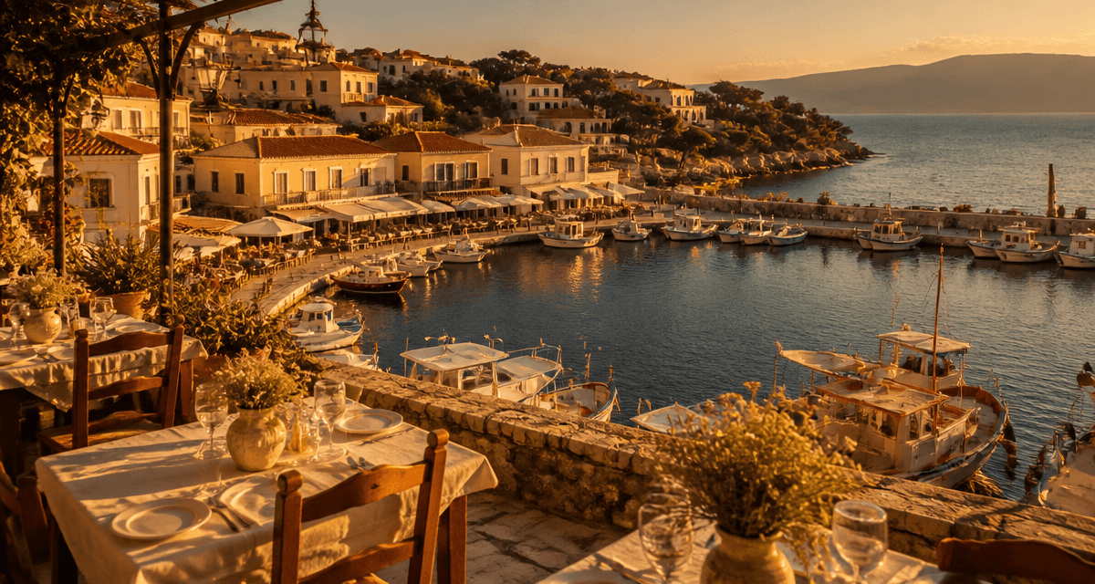 kassiopi town port vue terrasse