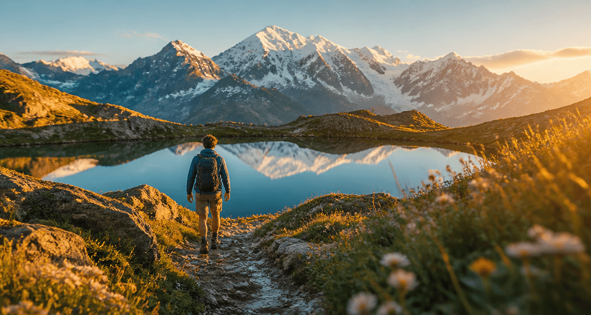 lac blanc randonnée randonneur matin