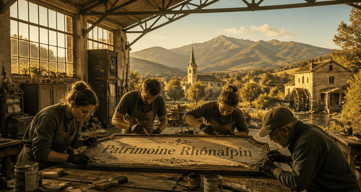 Bénévoles restaurent patrimoine rhonalpin dans halle industrielle