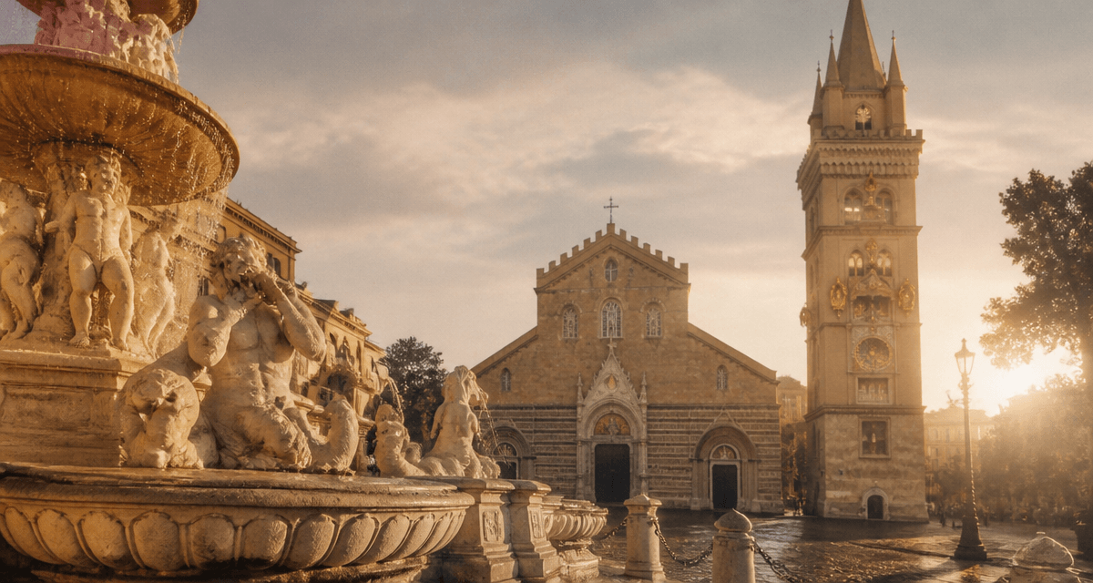 Piazza Duomo Messina Sicile fontaine Duomo