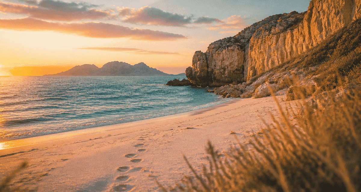 plage du petit sperone vue sur crique sable blanc et eaux turquoise