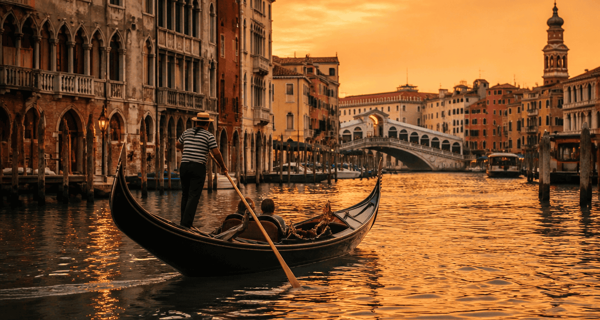 Venise ville gondole Pont du Rialto