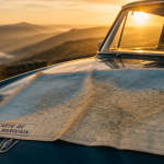 carte du nord marocain sur voiture ancienne