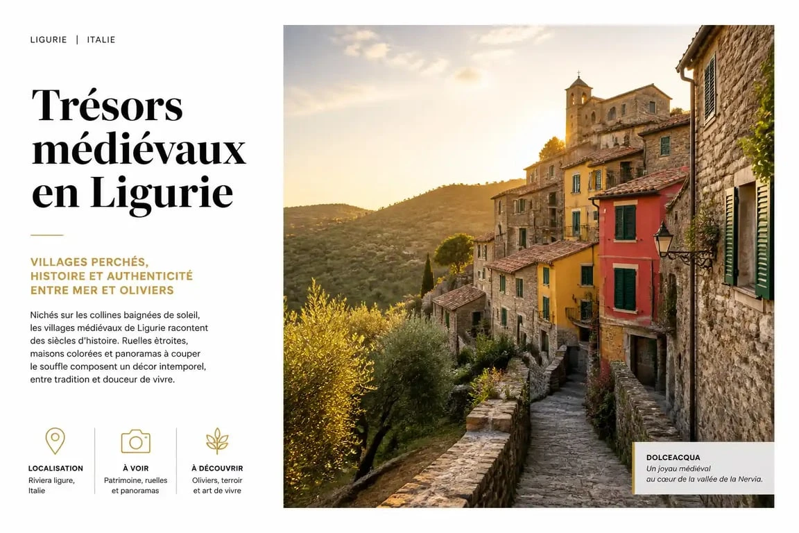 Vue panoramique d'un des plus beaux villages autour de San Remo en Ligurie