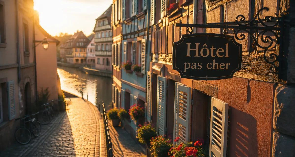 hotel pas chers à colmar ruelle pavée enseigne