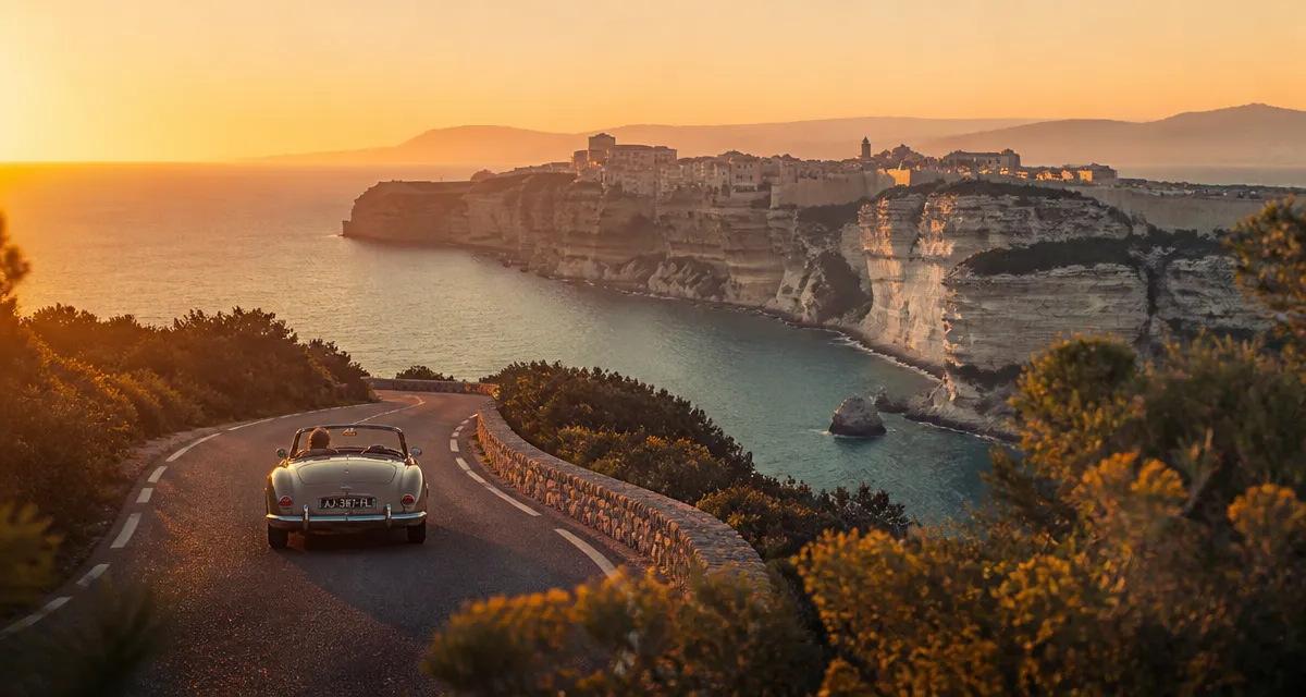 propriano bonifacio distance route T40 coucher de soleil