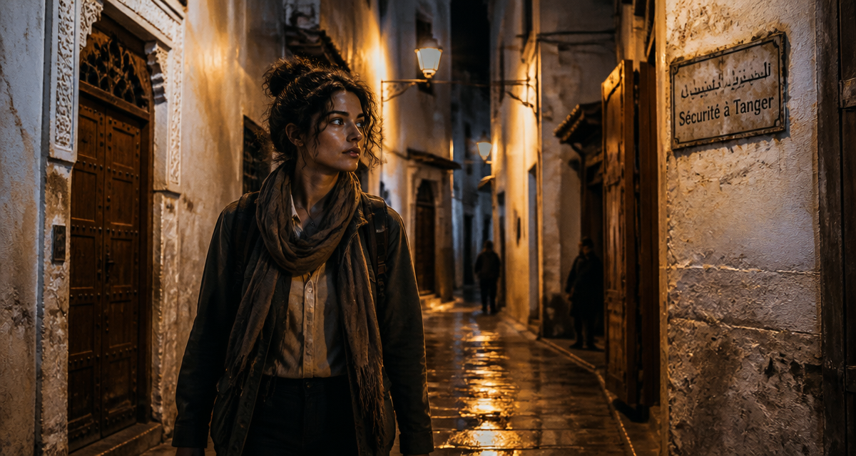 Tanger tourisme danger, voyageuse ruelle nuit médina