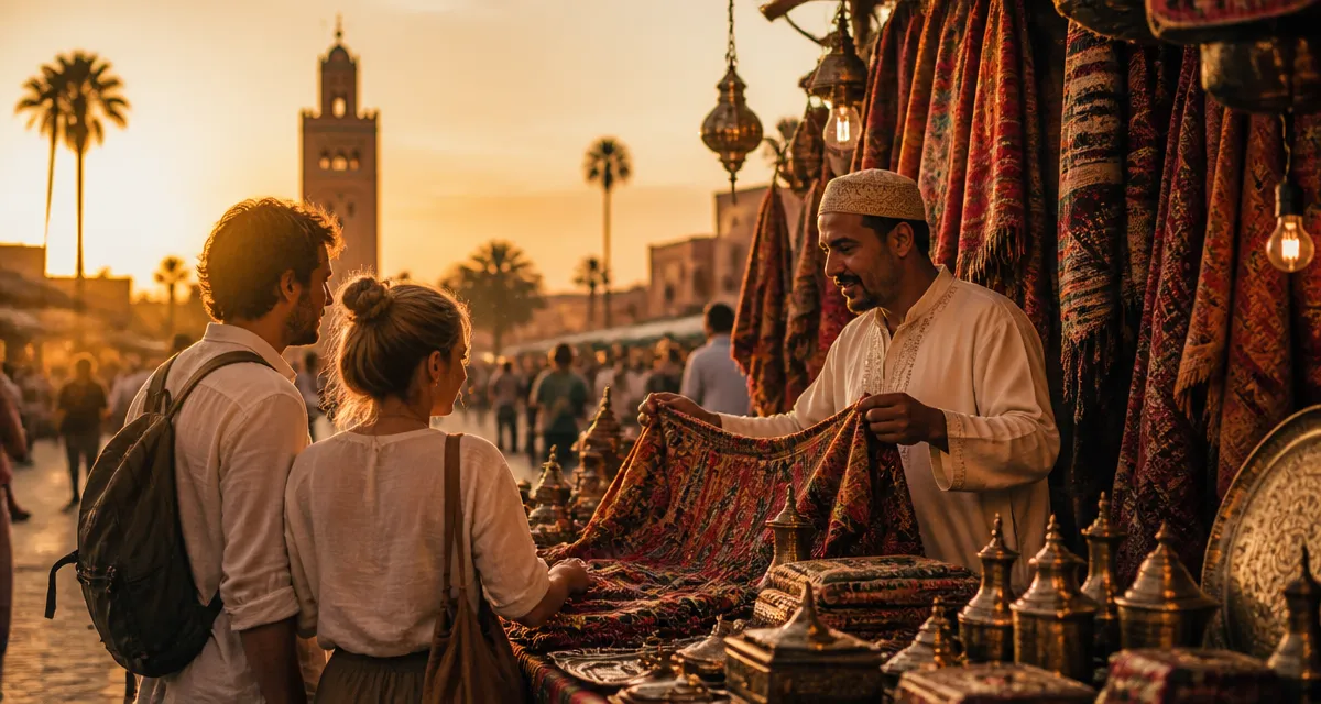 touristes marrakech artisan jemaa el fna